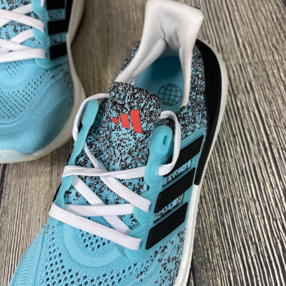 Adidas Ultraboost Light Aqua Blue/Core Black/Bright Red Mens IE1694 - Picture 7 of 8